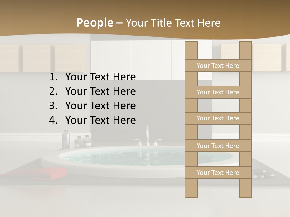 A Bath Tub With A Red Towel On Top Of It PowerPoint Template