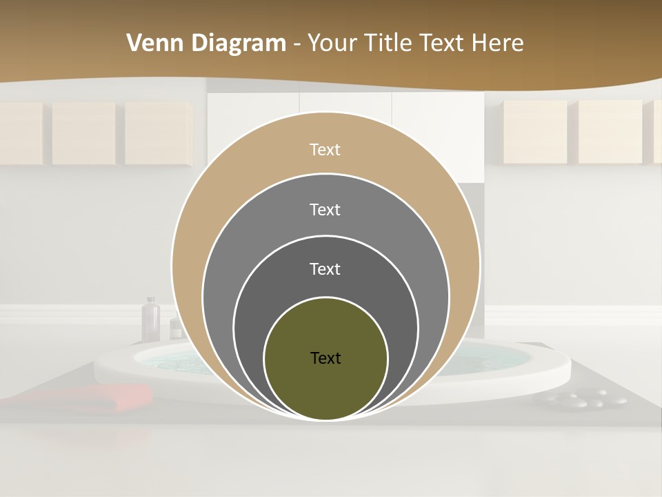 A Bath Tub With A Red Towel On Top Of It PowerPoint Template