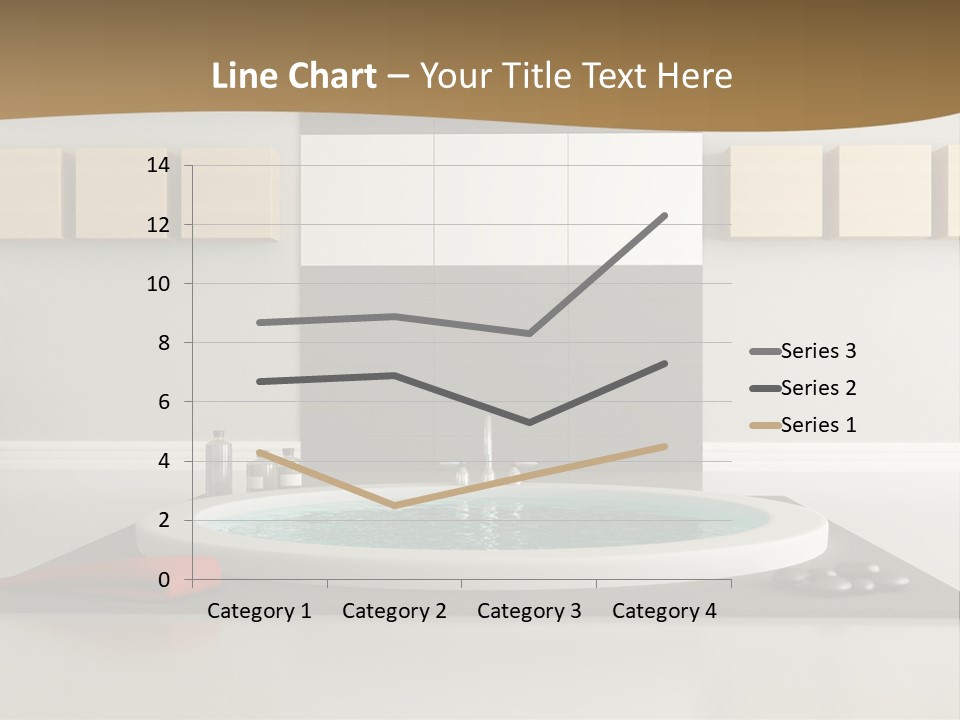 A Bath Tub With A Red Towel On Top Of It PowerPoint Template