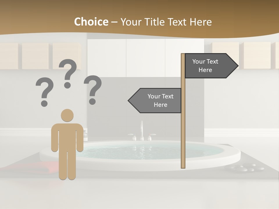A Bath Tub With A Red Towel On Top Of It PowerPoint Template