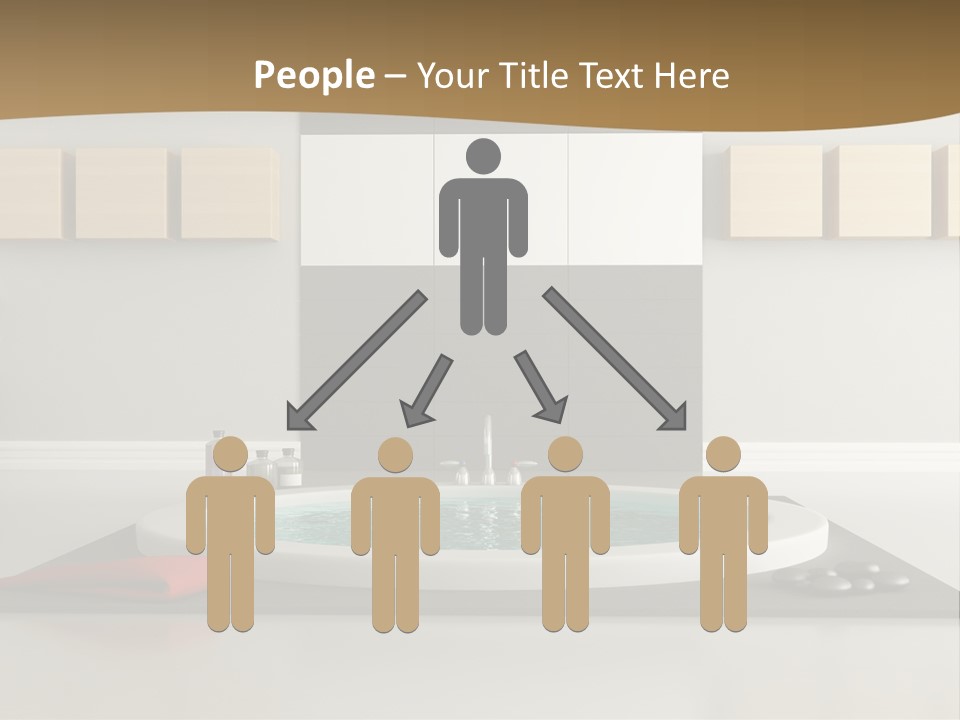 A Bath Tub With A Red Towel On Top Of It PowerPoint Template