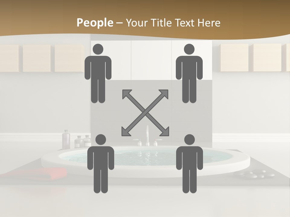 A Bath Tub With A Red Towel On Top Of It PowerPoint Template