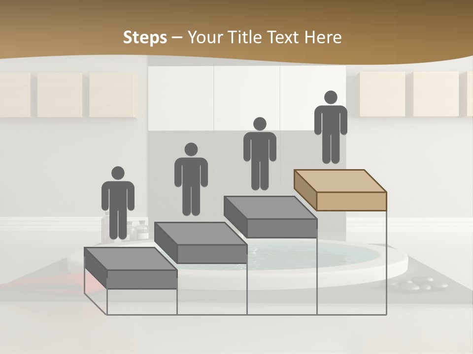 A Bath Tub With A Red Towel On Top Of It PowerPoint Template