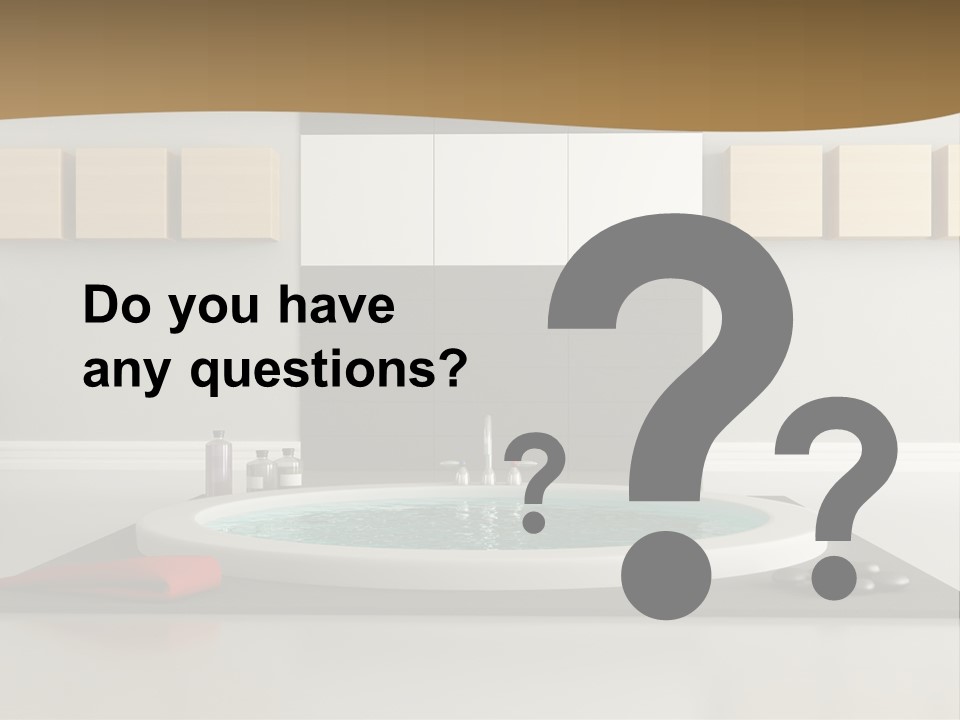 A Bath Tub With A Red Towel On Top Of It PowerPoint Template