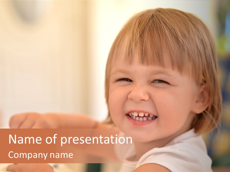 Young Female Spoon PowerPoint Template