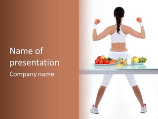 Brunette Human Isolated PowerPoint Template