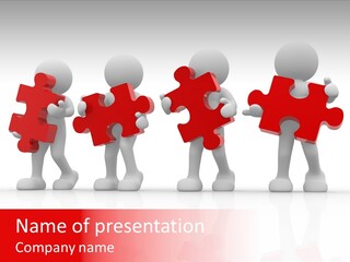 Puzzle Figure Company PowerPoint Template