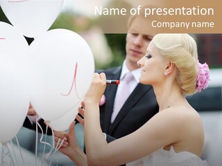 Portrait Girl Balloon PowerPoint Template