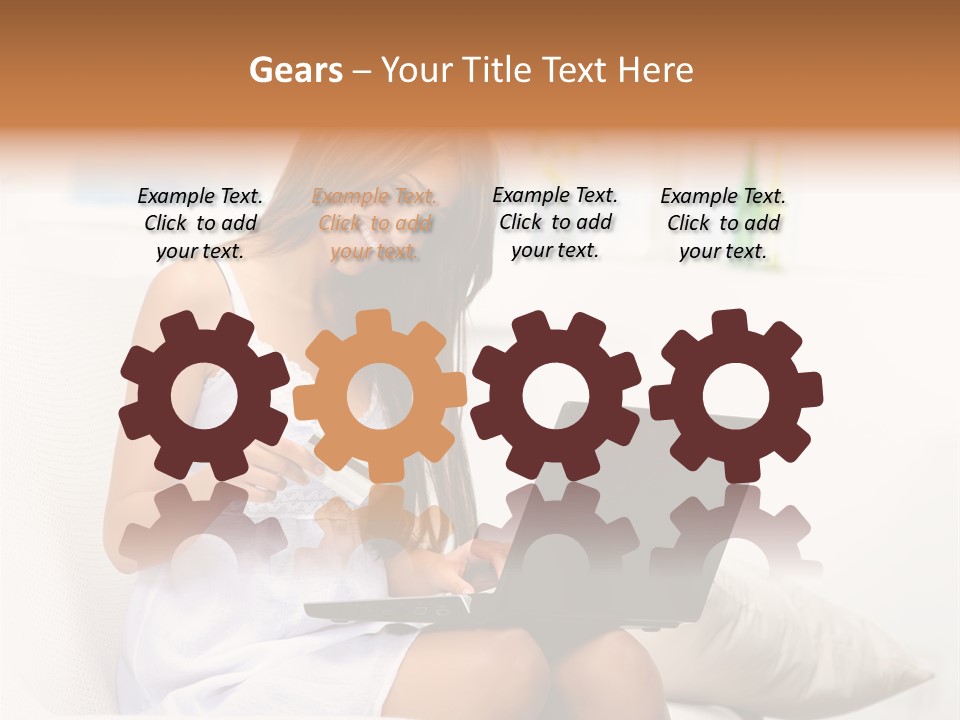 Connected Internet Female PowerPoint Template