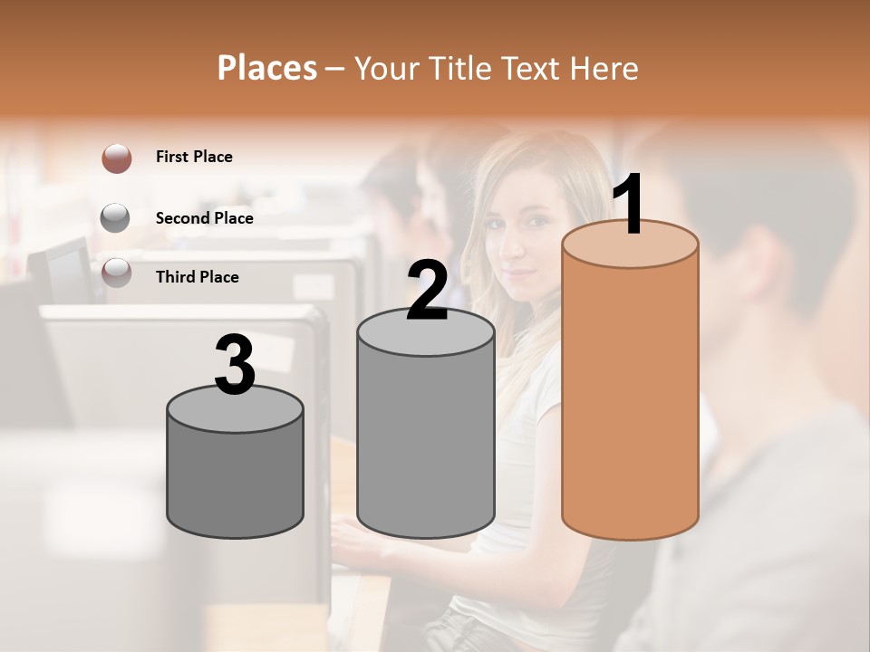 College Caucasian Appearance Happy PowerPoint Template