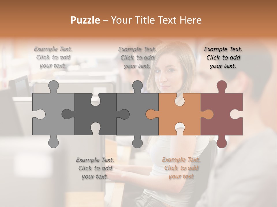 College Caucasian Appearance Happy PowerPoint Template