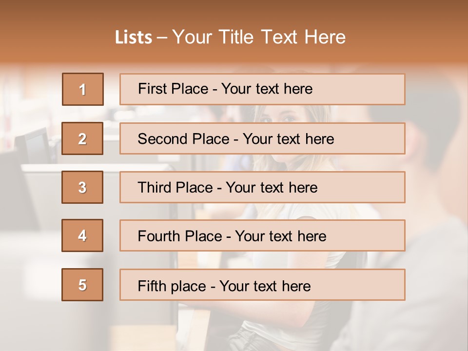 College Caucasian Appearance Happy PowerPoint Template