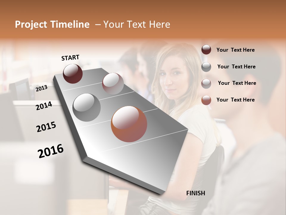 College Caucasian Appearance Happy PowerPoint Template