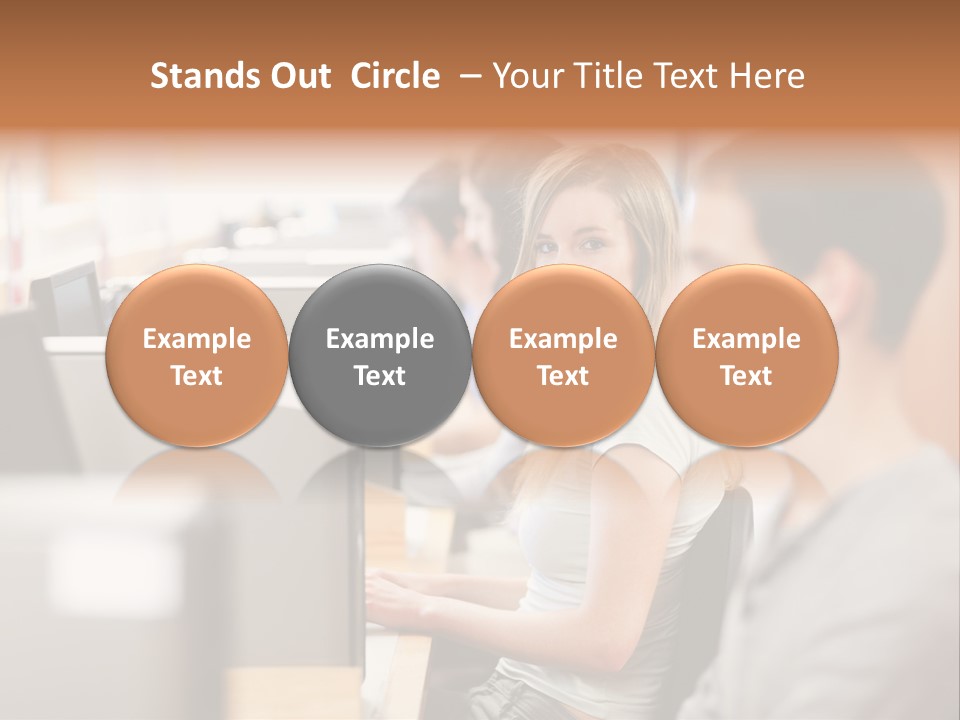 College Caucasian Appearance Happy PowerPoint Template