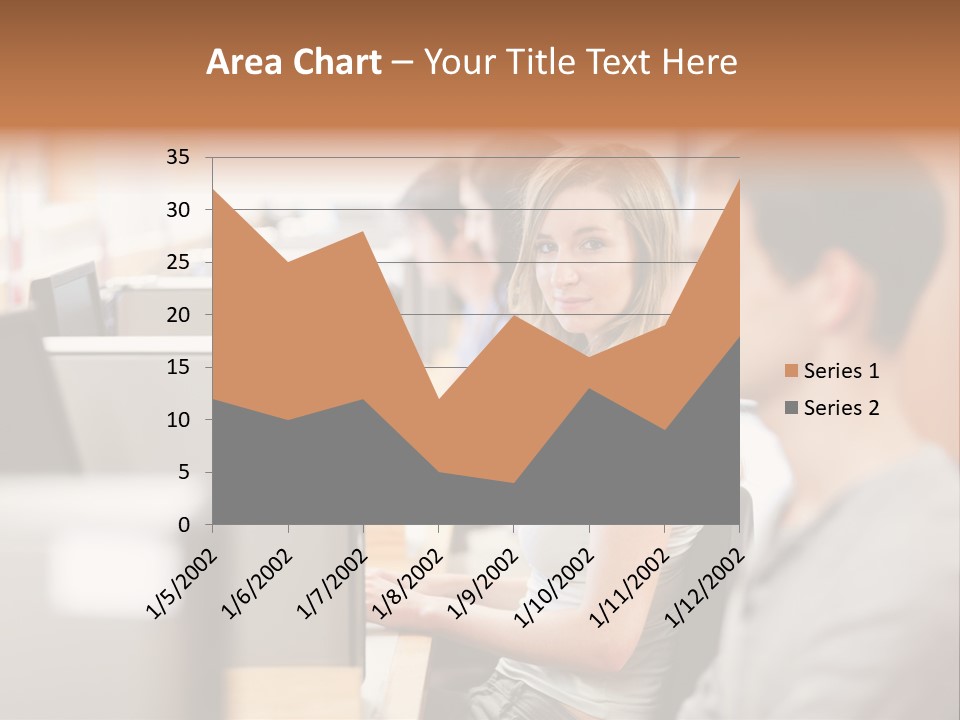 College Caucasian Appearance Happy PowerPoint Template