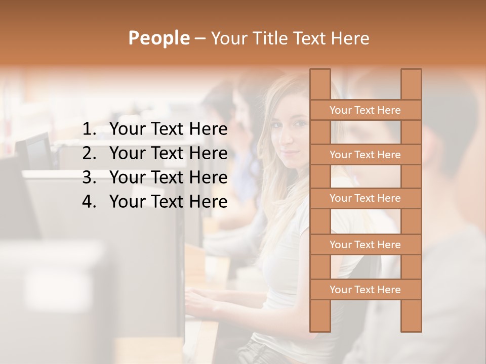 College Caucasian Appearance Happy PowerPoint Template