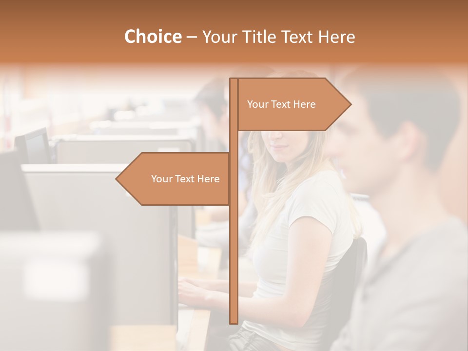 College Caucasian Appearance Happy PowerPoint Template