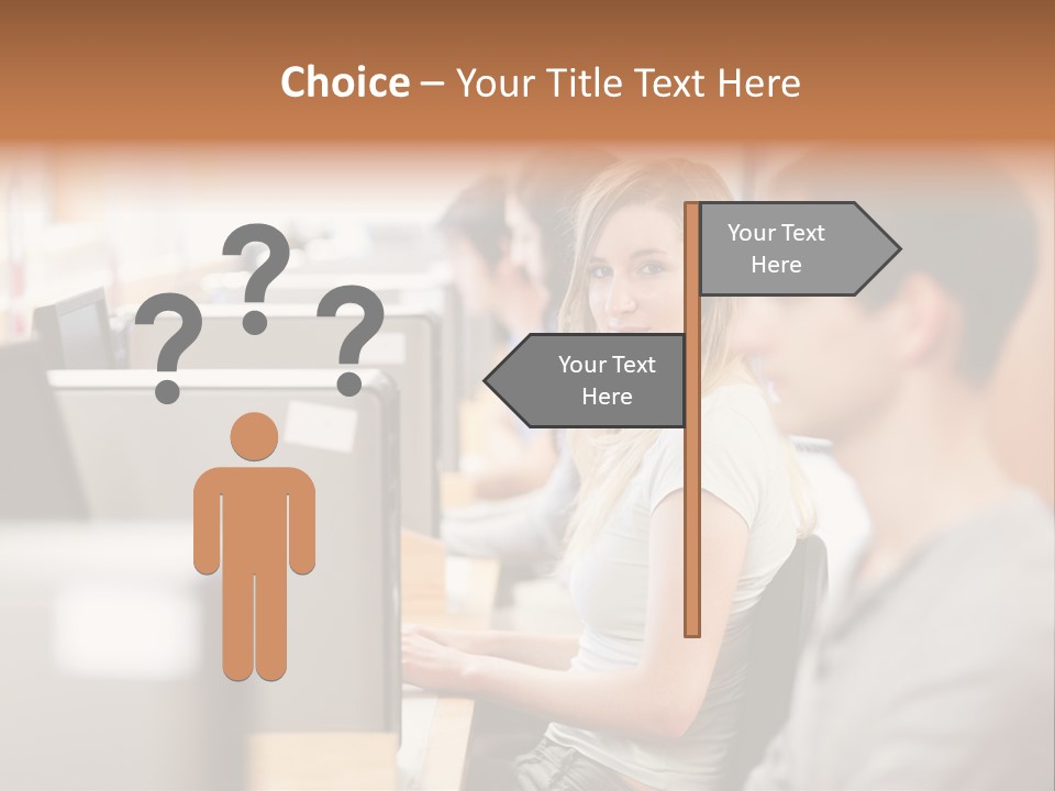 College Caucasian Appearance Happy PowerPoint Template