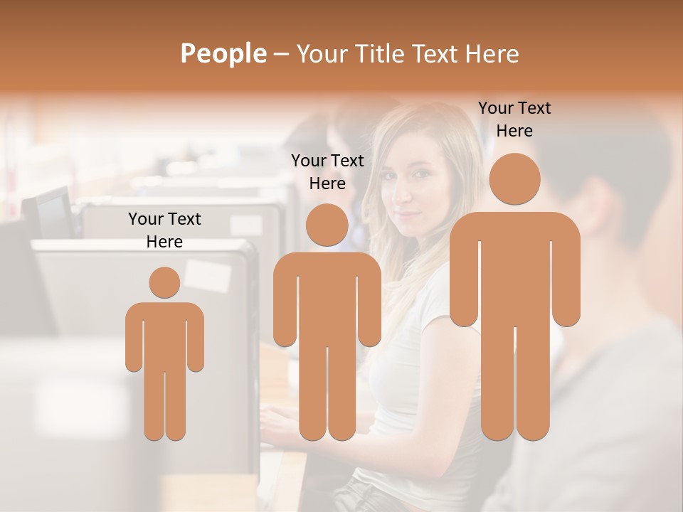 College Caucasian Appearance Happy PowerPoint Template