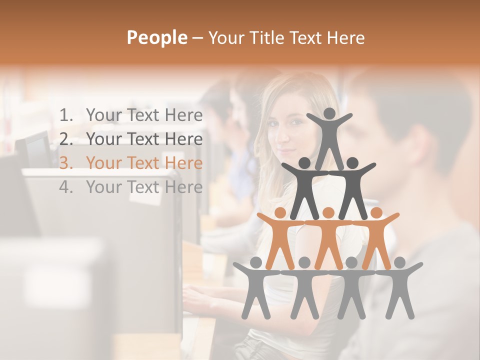 College Caucasian Appearance Happy PowerPoint Template