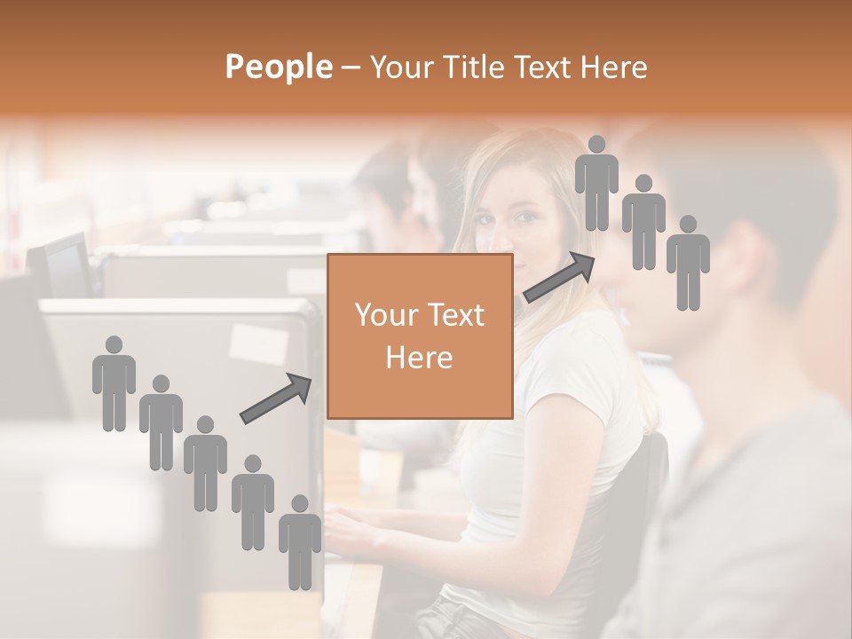 College Caucasian Appearance Happy PowerPoint Template