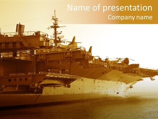Uss Aircraft Military Ship PowerPoint Template