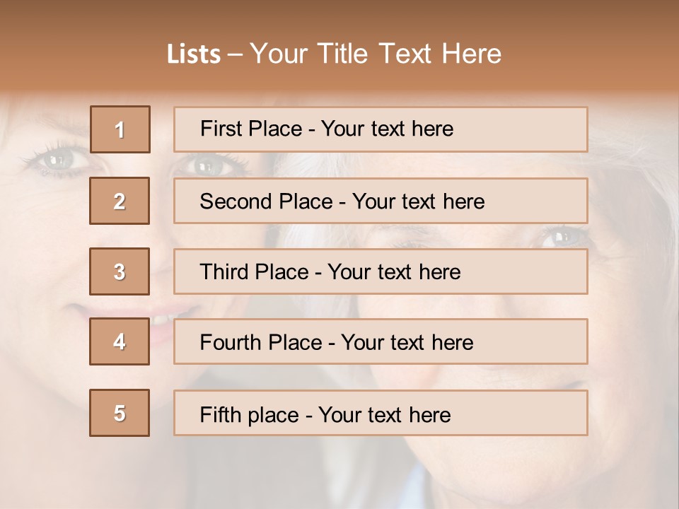 People White Hair Caucasian PowerPoint Template