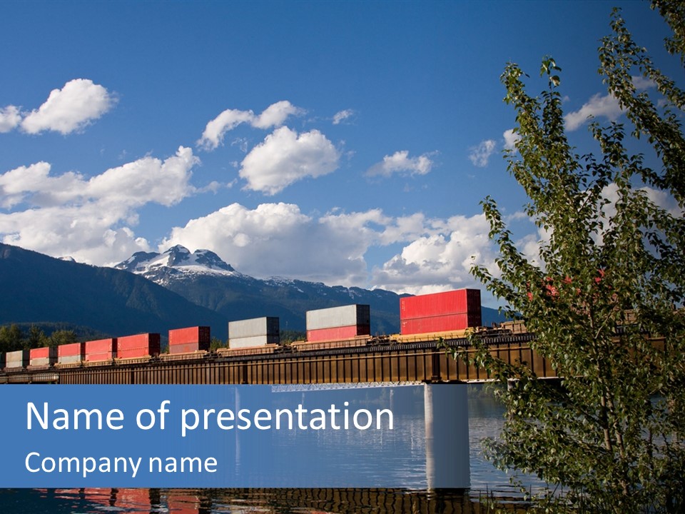 Mountains Shipping Containers PowerPoint Template