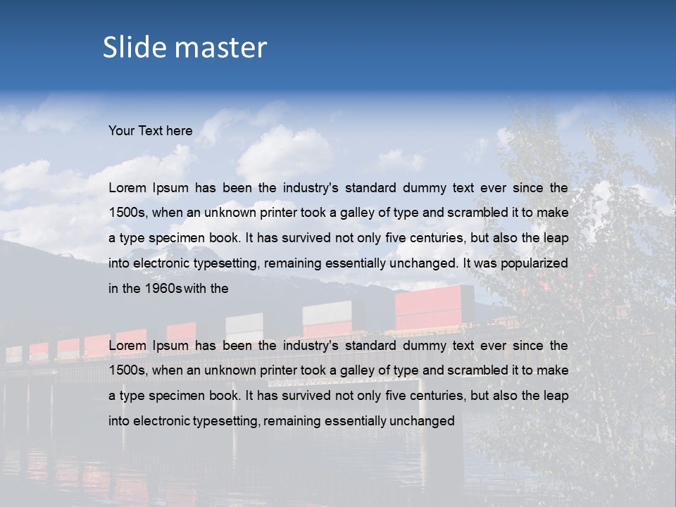 Mountains Shipping Containers PowerPoint Template