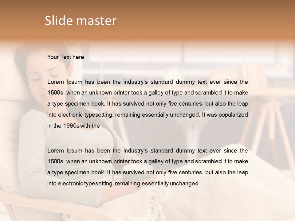 Chair Caucasian Lifestyle PowerPoint Template