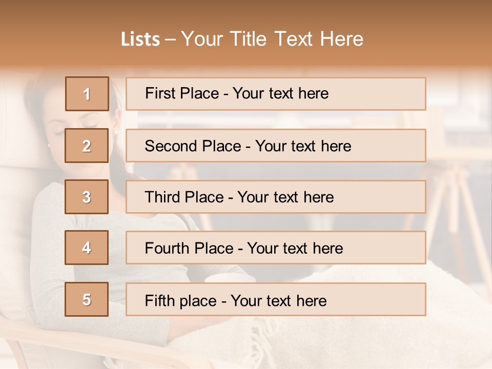 Chair Caucasian Lifestyle PowerPoint Template