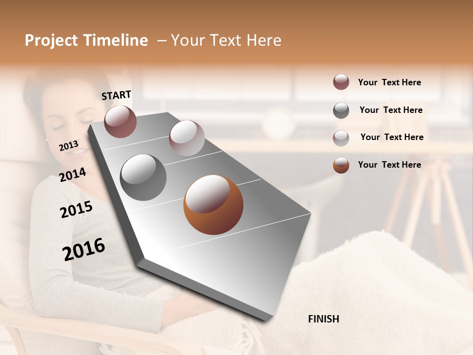 Chair Caucasian Lifestyle PowerPoint Template