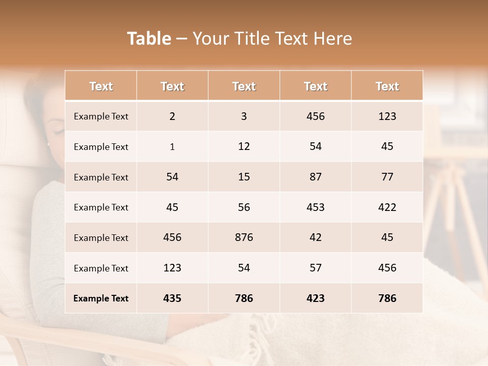 Chair Caucasian Lifestyle PowerPoint Template