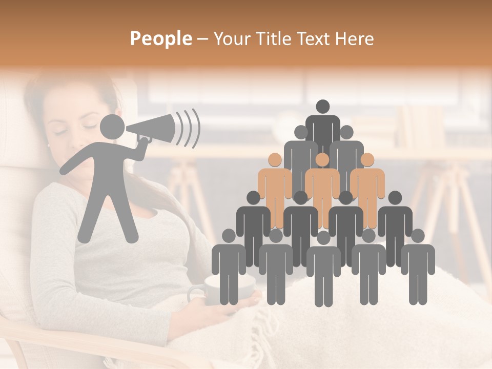 Chair Caucasian Lifestyle PowerPoint Template