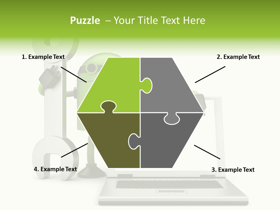 Laptop Puppet Cyborg PowerPoint Template