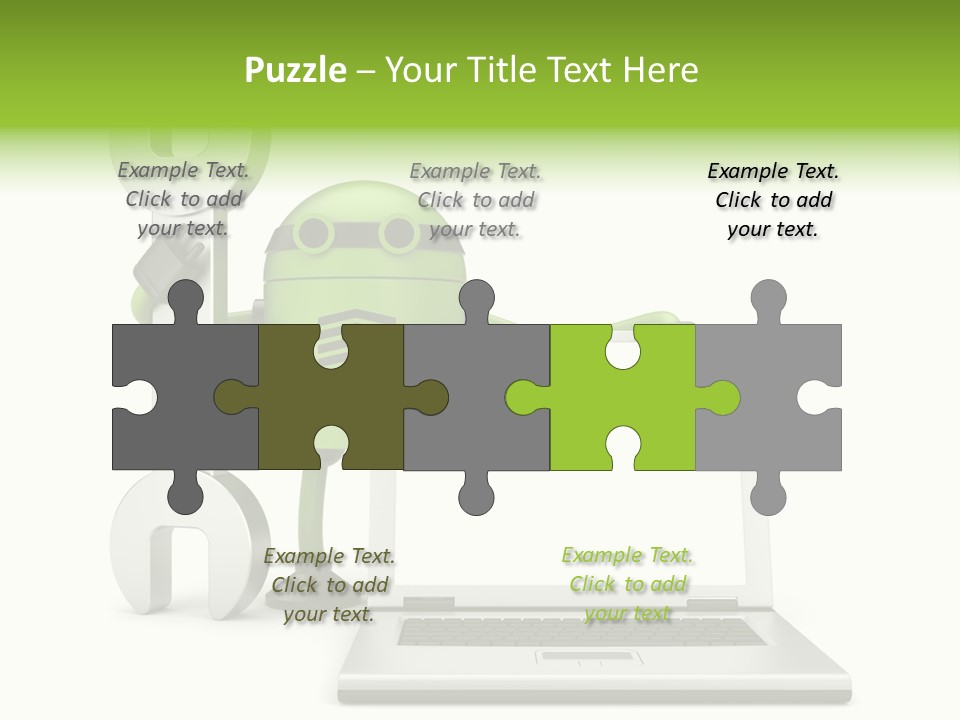 Laptop Puppet Cyborg PowerPoint Template