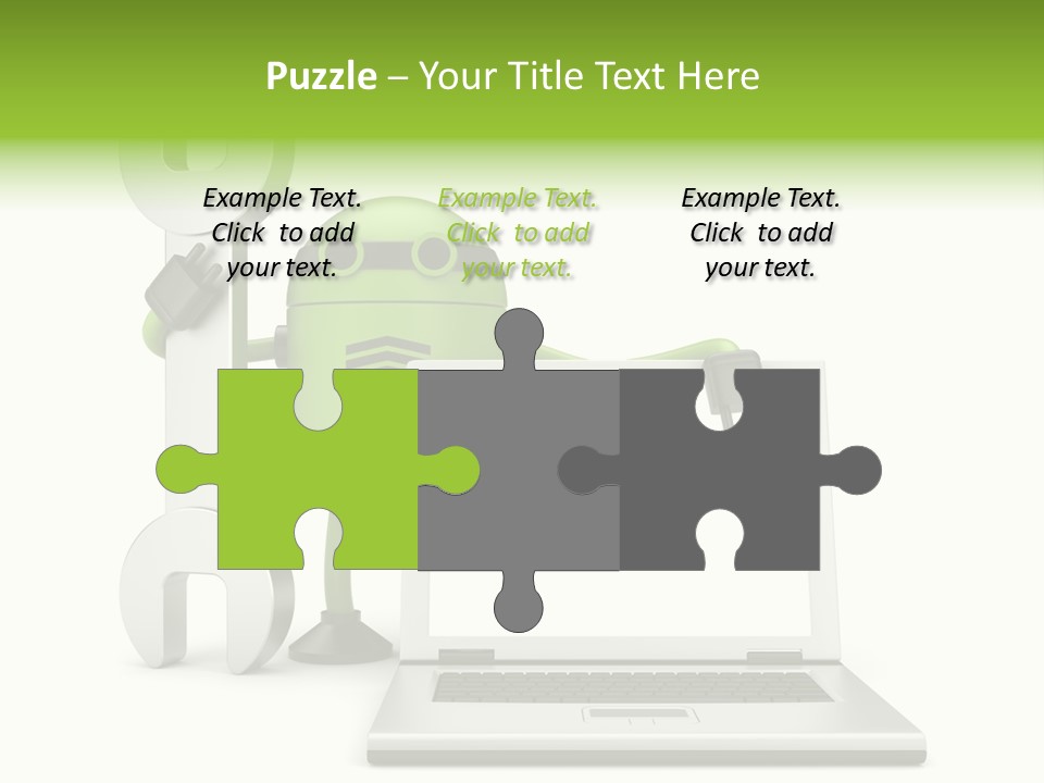 Laptop Puppet Cyborg PowerPoint Template