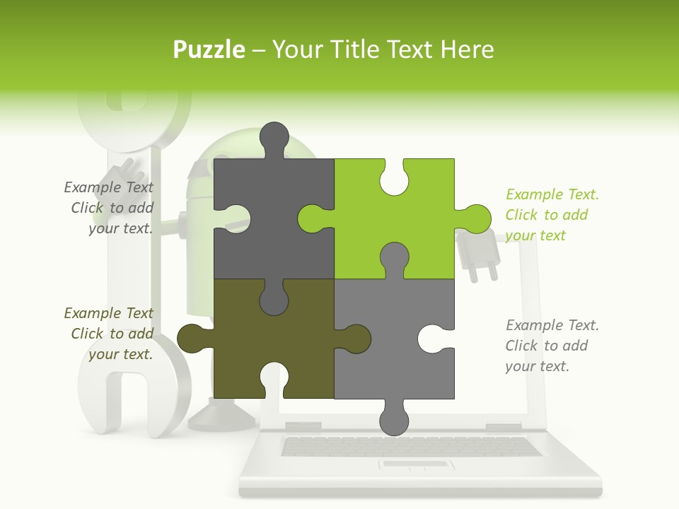 Laptop Puppet Cyborg PowerPoint Template