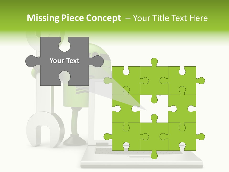 Laptop Puppet Cyborg PowerPoint Template