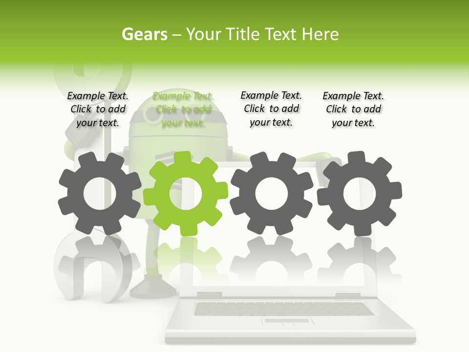 Laptop Puppet Cyborg PowerPoint Template