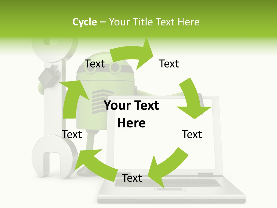 Laptop Puppet Cyborg PowerPoint Template