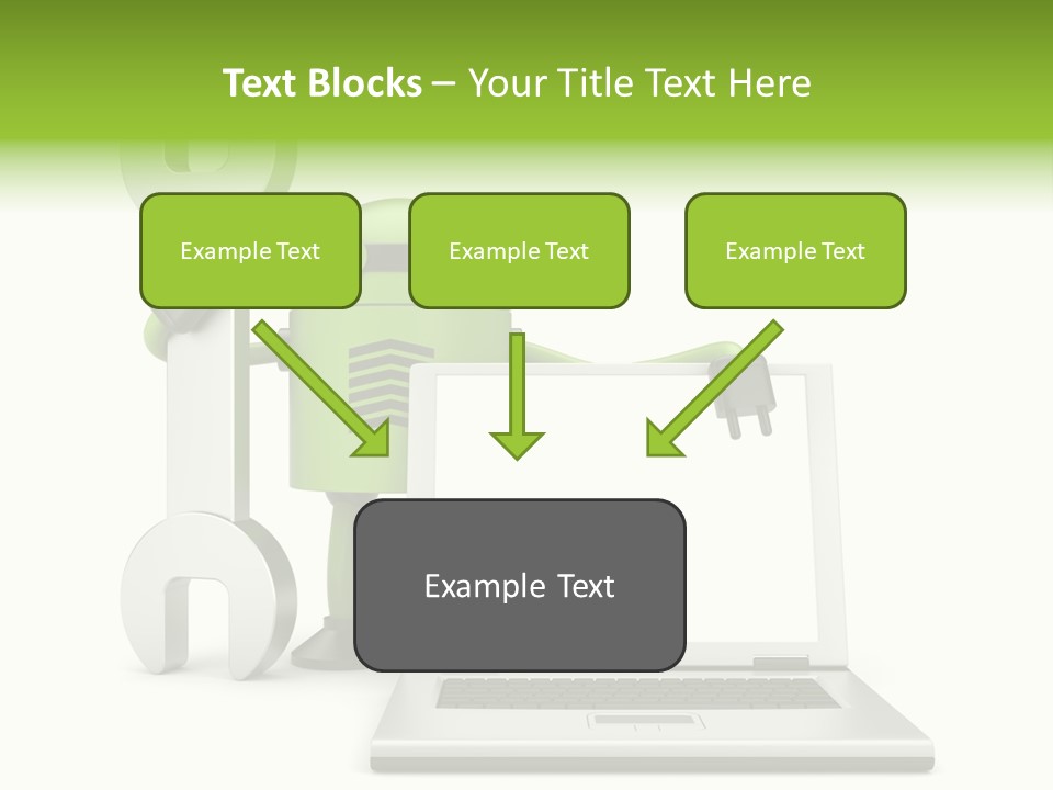 Laptop Puppet Cyborg PowerPoint Template