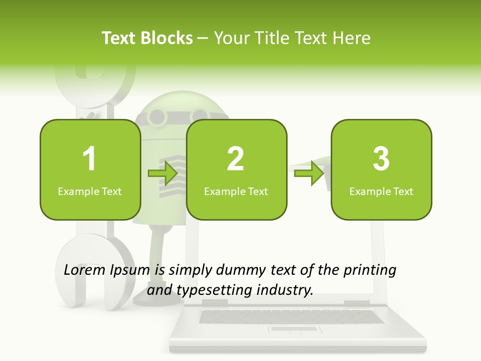Laptop Puppet Cyborg PowerPoint Template