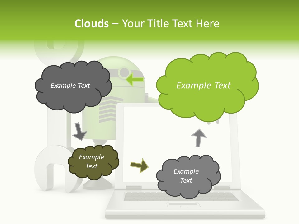 Laptop Puppet Cyborg PowerPoint Template