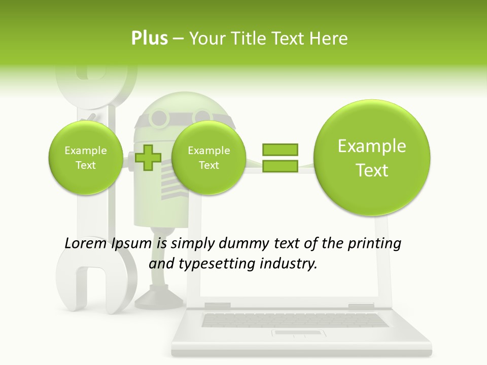 Laptop Puppet Cyborg PowerPoint Template