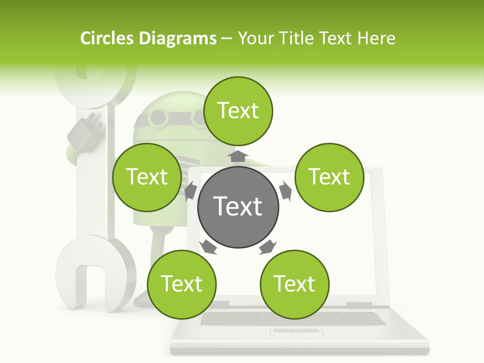 Laptop Puppet Cyborg PowerPoint Template