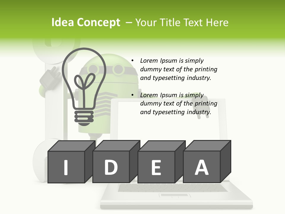 Laptop Puppet Cyborg PowerPoint Template