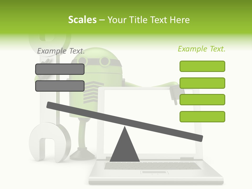 Laptop Puppet Cyborg PowerPoint Template
