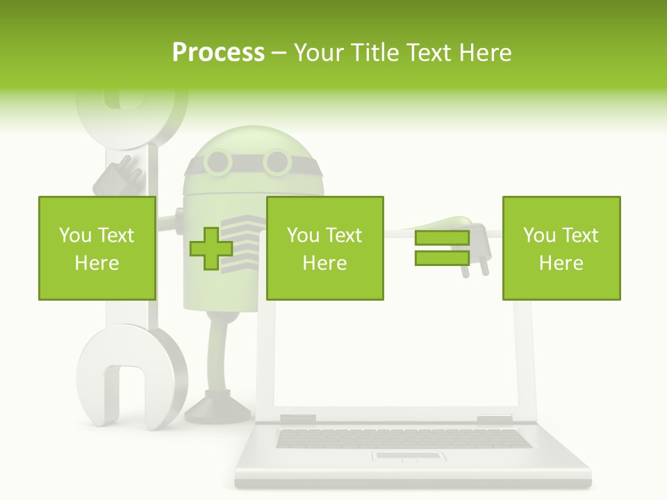 Laptop Puppet Cyborg PowerPoint Template