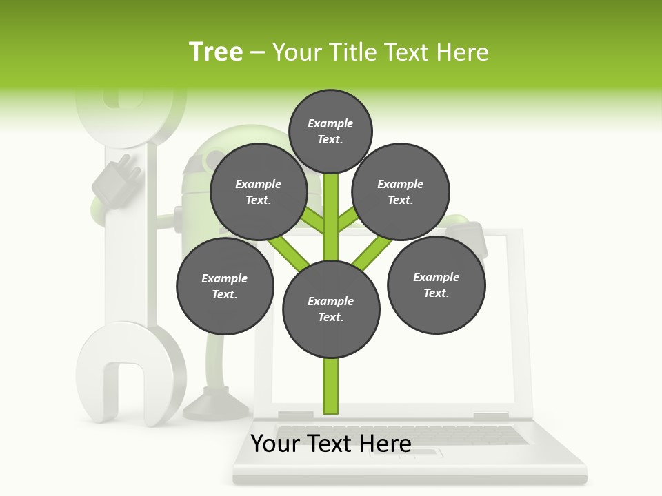 Laptop Puppet Cyborg PowerPoint Template